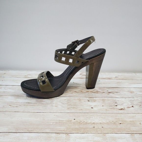 Theory Platform Heels Olive Size 37.5 - Picture 3 of 12